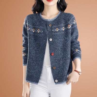 加厚100纯山羊绒毛衣外套开衫