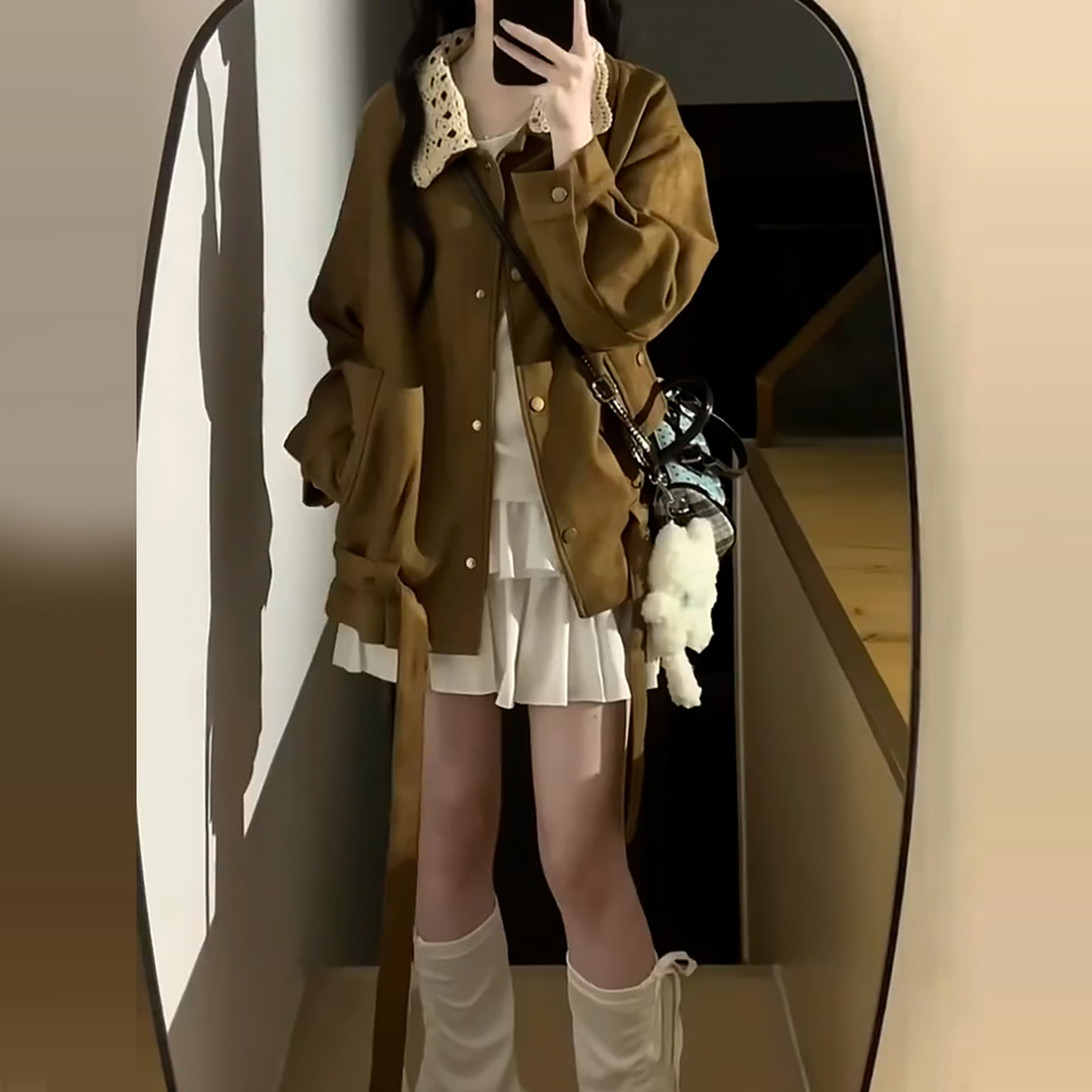 复古美拉德棕色夹克外套女春秋季2025新款早秋韩系氛围感穿搭上衣