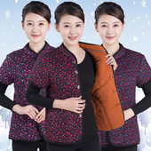 棉马甲加绒加厚老年人马夹加肥加大码 中老年女装 半袖 立领棉坎肩女