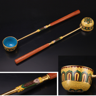 浴佛节礼佛用品全铜浴佛勺子寺院沐浴佛盆淋水勺长柄铜勺子舀水勺