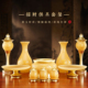 新款 摆件家用道家财神供奉用品佛堂花瓶香炉供盘 黄玉招财供具套装