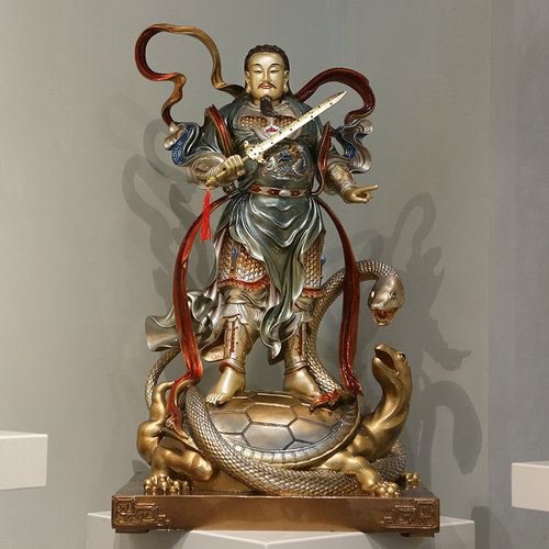 纯铜真武彩绘玄天北帝神像