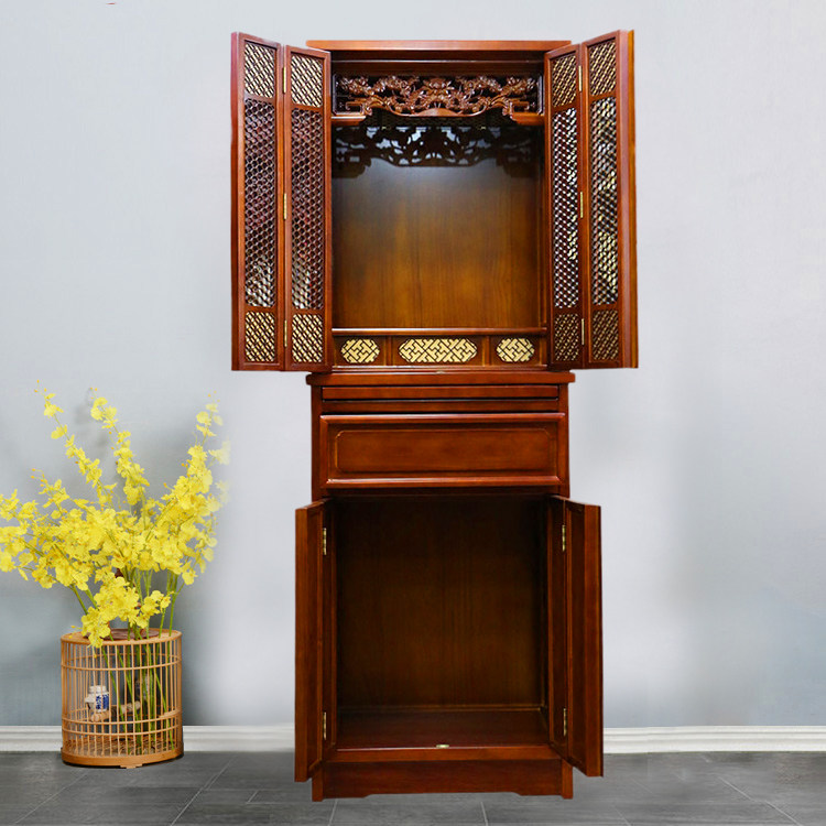花梨实木佛龛柜子中式神龛立柜带门财神供奉台家用观音佛柜供佛桌