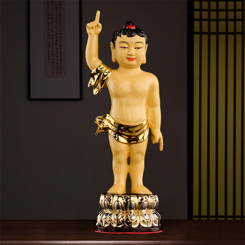 纯铜鎏金太子佛摆件浴佛供奉佛像