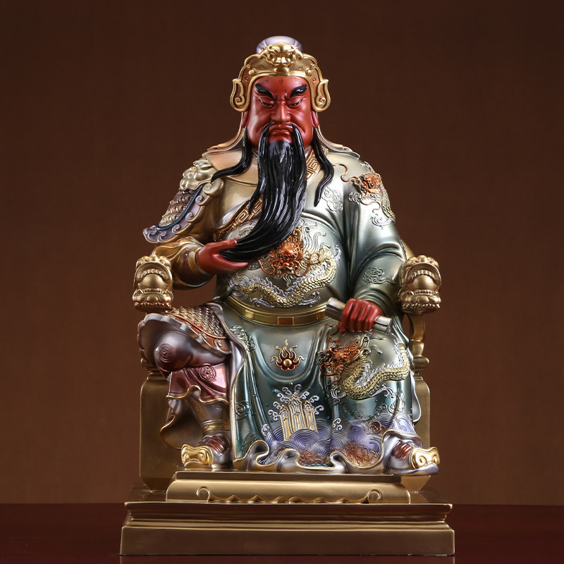 纯铜读书关公坐像武财神关二爷像