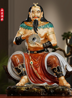 纯铜彩绘伏羲神像盘古大帝老祖像