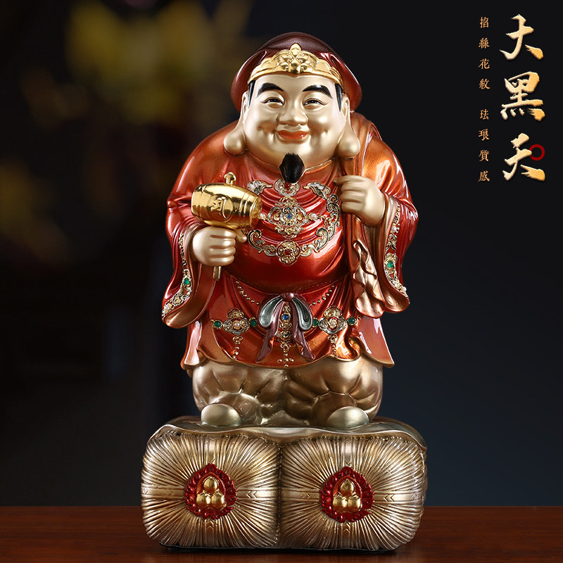 纯铜密宗大黑天财神摆件佛家护法