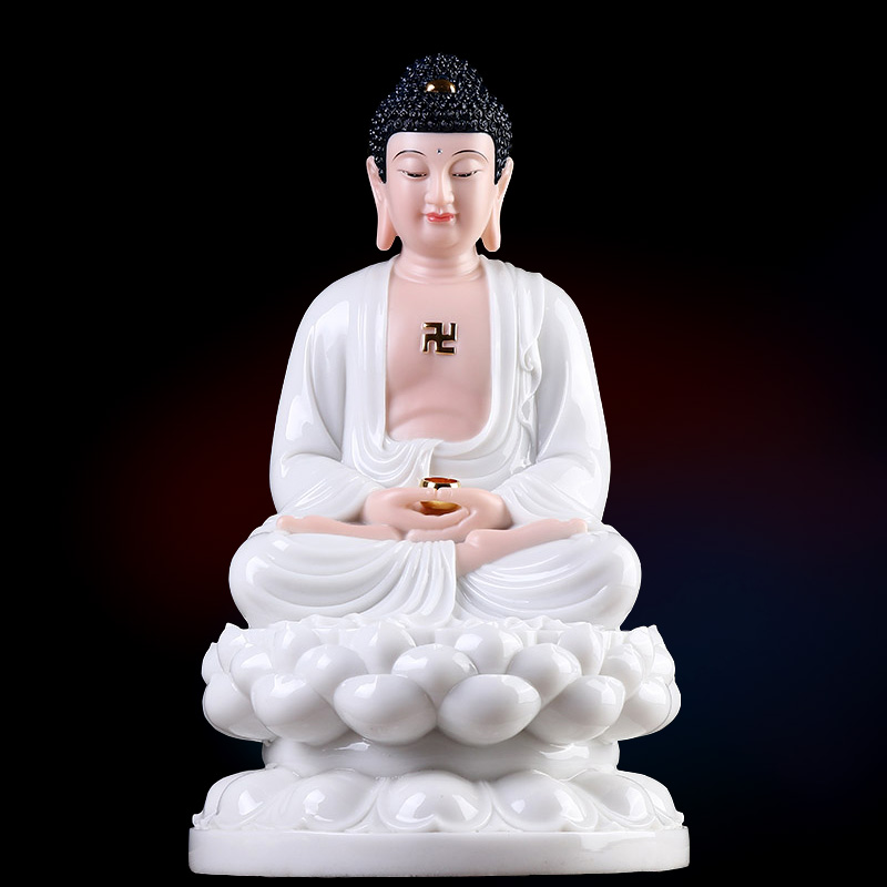 汉白玉客厅供奉雕像摆件三宝佛