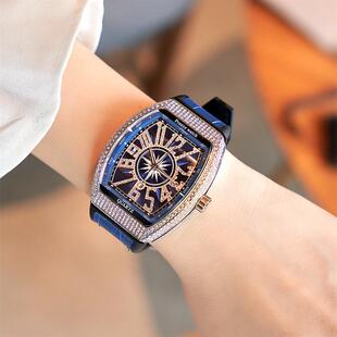 满天星法兰克FM手表男士酒桶穆勒表满钻高级感十大品牌新款男表潮