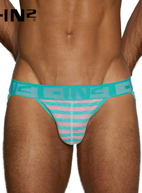 C-IN2新品男士内裤棉涤纶运动U凸低腰高叉不勒腿三角裤1912RT