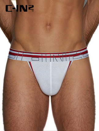 C-In2 New Men's Thong Underwear, Sports Breathable Lightweight U-Convex Pouch, Sexy Low-Rise Single Thong 3202