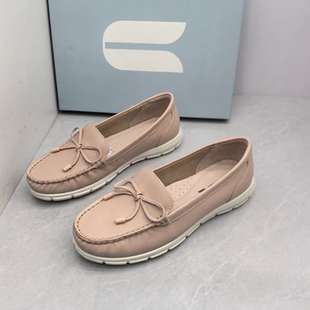 Comely康莉断码撤柜春厚底乐福鞋真皮休闲舒适一脚蹬蝴蝶结女单鞋