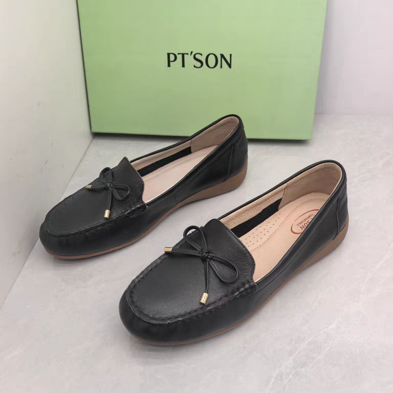 百田森撤柜断码春蝴蝶结平底舒适圆头懒人鞋休闲真皮妈妈鞋女单鞋,女鞋,浅口单鞋,淘宝优惠券,粉丝福利购,淘宝优惠卷