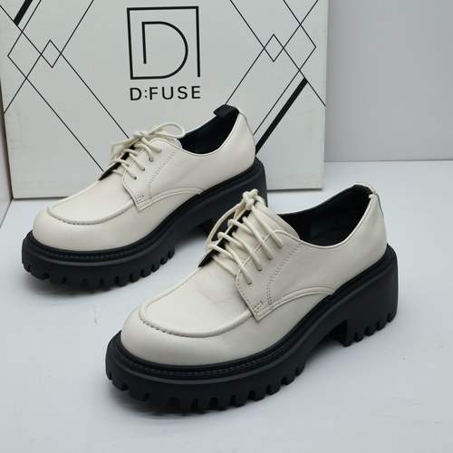 D:FUSE/迪芙斯撤柜断码春季真皮厚底懒人鞋休闲百搭系带乐福鞋女