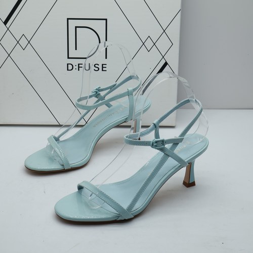 D:FUSE/迪芙斯撤柜夏季高跟真皮外穿高跟露趾一字带通勤女凉鞋潮