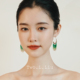 Two.L.Liu原创设计绿色流苏耳环女蓝色新中式 高级感气质耳钩耳饰