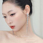 Two.L.Liu银河印象系列银灰珍珠耳饰女高级感轻奢个性 气质耳饰