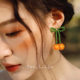 Two.L.Liu夏日耳环女蝴蝶结撞色少女可爱度假串珠趣味耳针耳饰