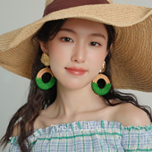 Two.L.Liu岛屿季 风系列度假风耳环女原创设计海边夏天手工耳饰品