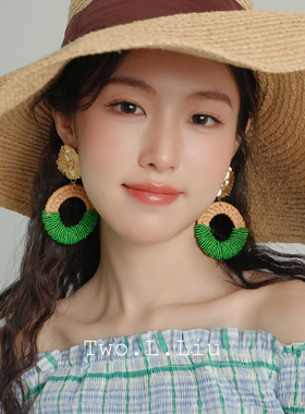 Two.L.Liu岛屿季风系列度假风耳环女原创设计海边夏天手工耳饰品