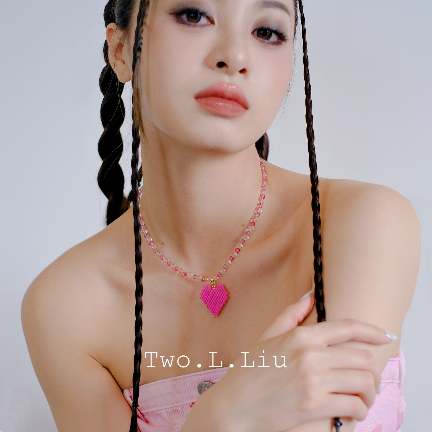 twolliu粉色多巴胺爱心项链女甜酷辣妹honey girl桃心气质锁骨链,饰品/流行首饰/时尚饰品新,项链,淘宝优惠券,粉丝福利购,淘宝优惠卷