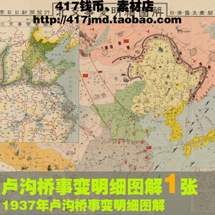 [舆图 古图集]1937年七七事变 卢沟桥事变图解 图片素材