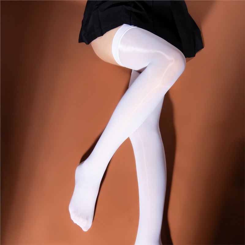 jk丝袜长筒过膝油亮白性感