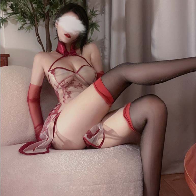 成熟御姐风秘书性感纯欲腰部镂空蕾丝旗袍上衣衬衣套装jk制服职业