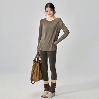 宽松健身服长袖套装女秋冬