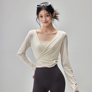 薄款瑜伽服罩衫女显瘦普拉提训练长袖外穿运动外套透气健身上衣夏