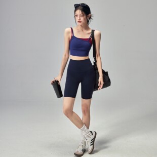 瑜伽服套装女显瘦带胸垫运动内衣防震外穿健身普拉提训练两件套夏