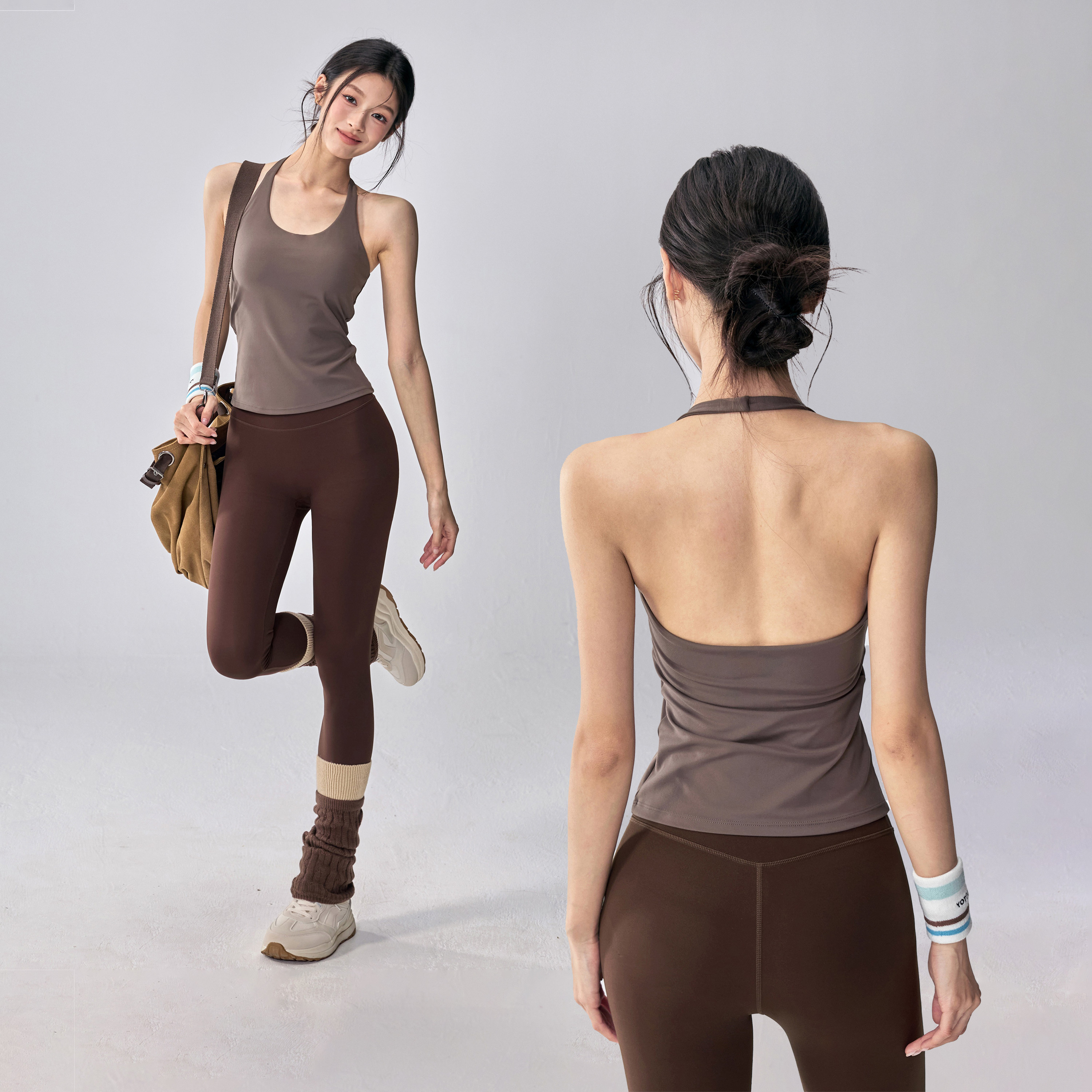 秋冬挂脖瑜伽服背心套装带胸垫美背显瘦健身内衣外穿普拉提训练新,运动/瑜伽/健身/球迷用品,瑜伽背心,淘宝优惠券,粉丝福利购,淘宝优惠卷