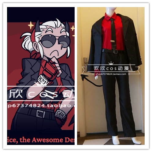地狱把妹王helltaker天使阿撒泻勒　瞎子　兹德拉达cosplay服装 - 实物图