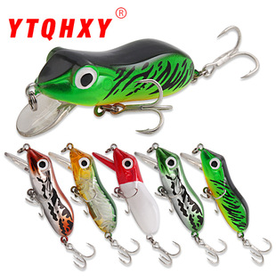 远投浮水系仿真青蛙塑料硬饵8.1cm10g带铅块血槽钩双钩攻黑鱼假饵