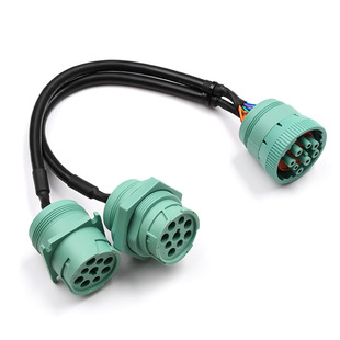 适用于康明斯检测线插头9针连接线开口线J1939 6Pin连接器 9Pin