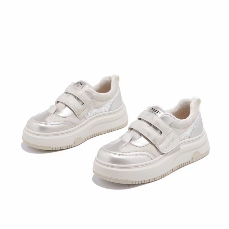 真皮正品魔术贴加绒保暖休闲小白鞋2025秋冬新款百搭时尚平底鞋,女鞋,时尚休闲鞋,淘宝优惠券,粉丝福利购,淘宝优惠卷