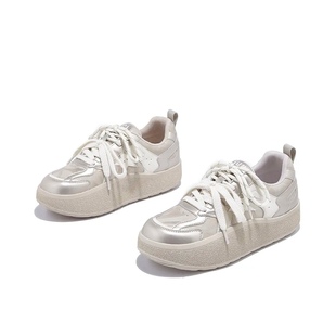 平底女鞋 增高4cm真皮加绒厚底休闲鞋 百搭时尚 2025秋冬新款 德训鞋