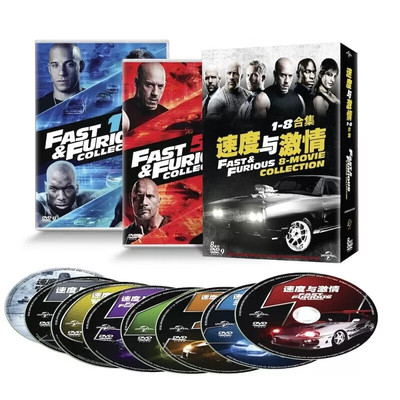正版 速度与激情1-8合集 经典欧美电影高清视频全集8DVD光盘碟片