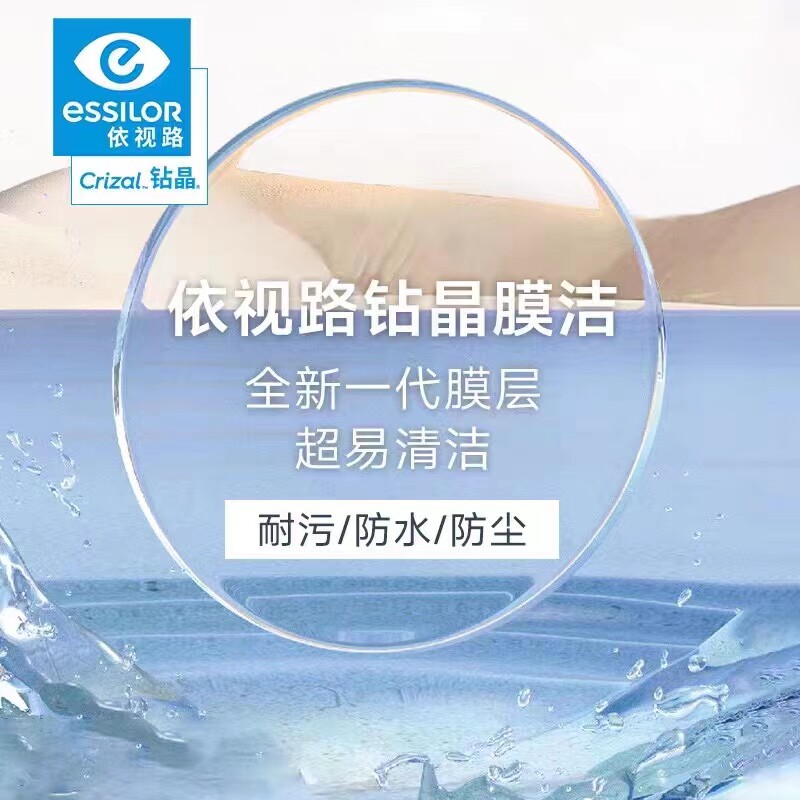 依视路镜片远视非球面正度数调货价25散光钻晶膜洁膜岩膜御配眼镜