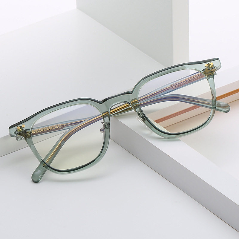 书呆子眼镜时尚板材轻平光镜大中学生方框镜架有鼻托厚宽边AL103