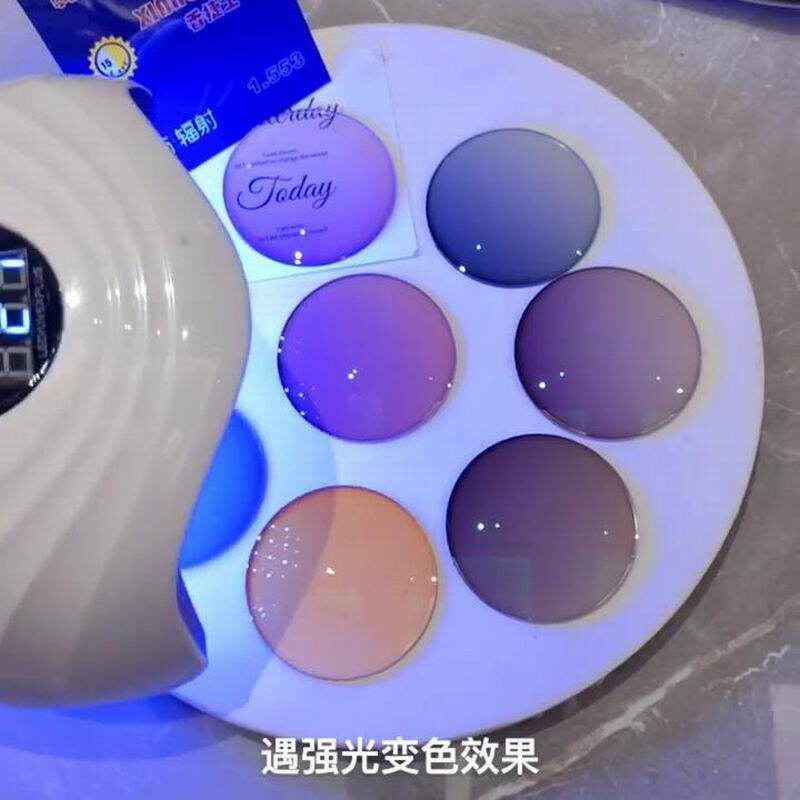 变色镜片遮阳防炫光近视变色灰茶