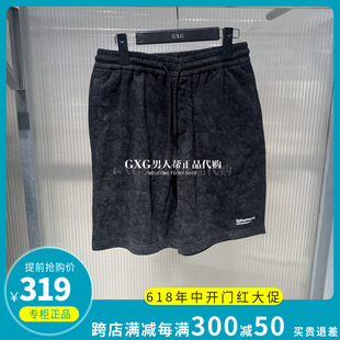 GXG男装2024夏季商场同款黑灰满印休闲短裤刺绣运动裤G24X222020