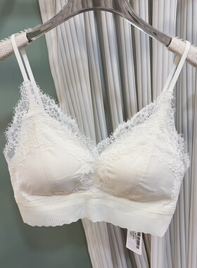 米娅林821法式性感蕾丝边美背内衣女薄款小胸聚拢防走光抹胸文胸