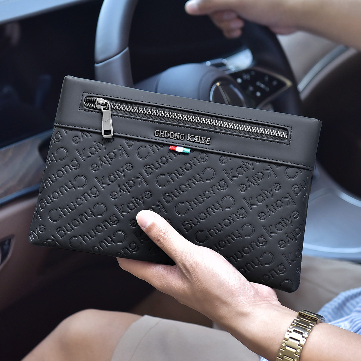 新款男士手拿包休闲时尚手包夹包男商务高档手抓包信封包手拎包潮