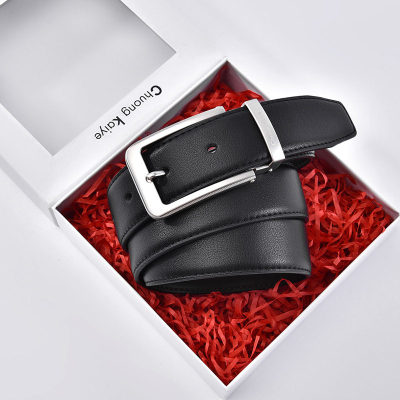 男士皮带男款真皮腰带2024时尚针扣式牛皮高档休闲裤袋托特包全新