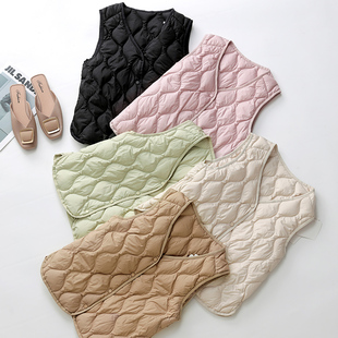 2025年秋冬新款羽绒内胆马甲女短款轻薄羽绒服内搭外穿菱格外套