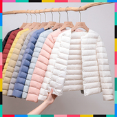 薄款 羽绒内胆圆领V领内搭外穿轻薄羽绒服短款 女2025新款 轻便外套