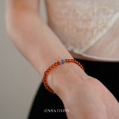 「枫糖栗子」原创天然特级芬达石榴石手串女小众叠戴14k包金手链