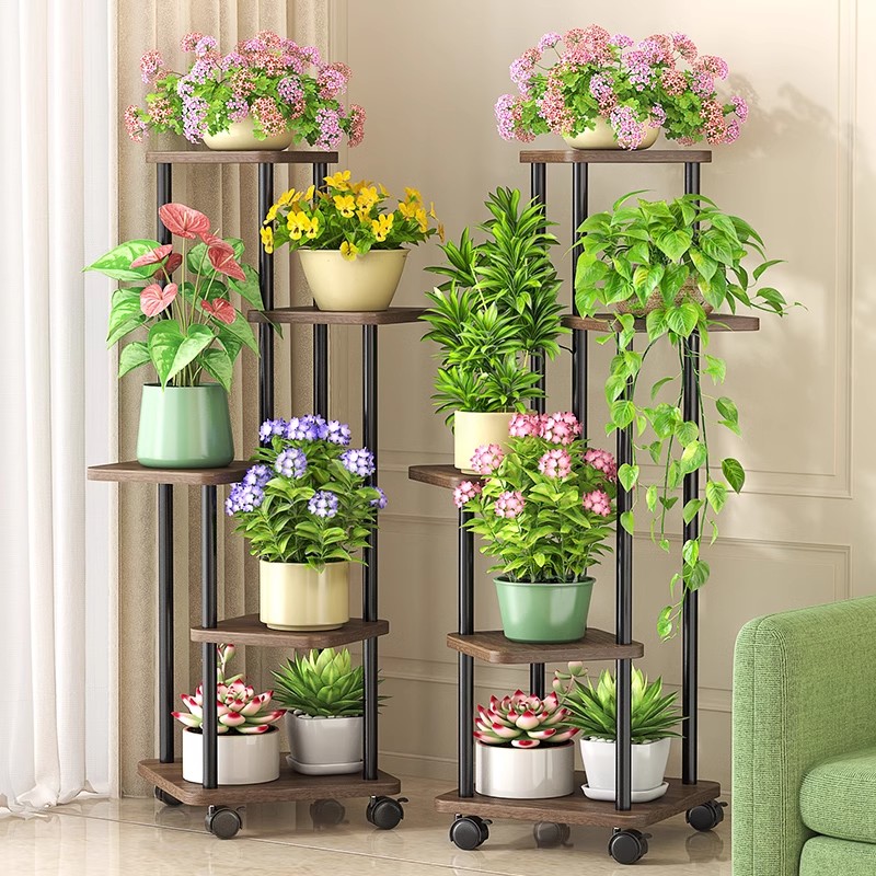 花架子客厅落地式室内带轮铁艺