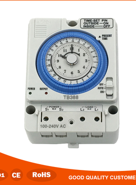 TB388定时器24小时机械式时控开关广告牌灯箱路灯时间开关控制器